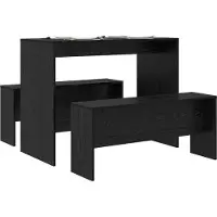 Syfax Eetkamerset 2 pcs Zwart eiken Bewerkt hout