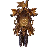 Engstler - 634_QM - Koekoeksklok - Kwarts - Notenhout - met muziek - 40,5 cm