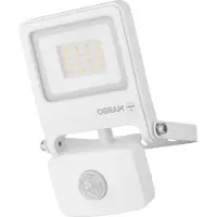 Osram ENDURA FLOOD PC 10W LED-schijnwerper met sensor, 3000K warmwit, 1000 lumen, IP44 witte schijnwerper IR-sensor 9 m, tijd/lux-functie, wit