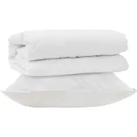 vidaXL Deken Set met kussen 2 st Wit Microvezel