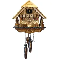 Engstler - 452_Q - Koekoeksklok - Kwarts - Notenhout - 25 cm
