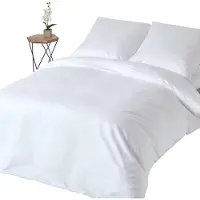 Homescapes Luxe Satijn Dekbedovertrek 240x220 cm – Lits-jumeaux – Wit – 100% Egyptisch Katoen – Draaddichtheid 1000