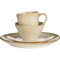 Mica Decorations Racco Serviesset 16-Delig - 4 Persoons - Steengoed - Beige