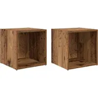 Syfax Tv-meubelset 2 pcs Oud Hout 37 x 35 x 37,5 cm Bewerkt hout