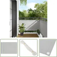 The Living Store Balkonprivacy - Balkonscherm - Balkonscherm 75x600 cm 100% oxford polyester lichtgrijs - Windscherm - Zonnescherm - Buitenschutting