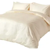 Homescapes Biologisch Dekbedovertrek 260x220 cm – Lits-jumeaux extra breed – Crème – 100% Egyptisch Katoen Satijn – Draaddichtheid 400