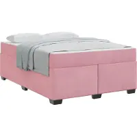 vidaXL Bedframe met matras Roze 160 x 200 cm Stof