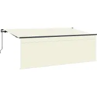 vidaXL Uitschuifbare luifel Crème 350 x 200 cm Polyester en Aluminium