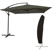Happy Garden Offset parasol MOLOKAI vierkant 2,7x2,7m grijs + hoes