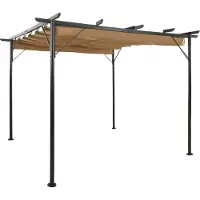 Syfax Pergola met uittrekbaar dak 180 g/m² 3x3 m staal taupe