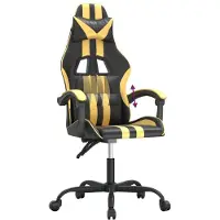 vidaXL Gamestoel kunstleer zwart en goud