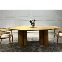 AEA Ovale Esstisch Dunkelbraun Holz Design Modern Eleganz Esszimmer Tisch