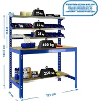 Simonwork (bancos De Trabajo) Bt1 Metaalplank 1445x1210x610 Mm