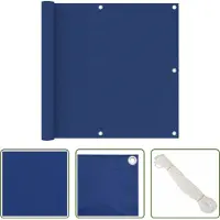 The Living Store Balkondecoratie - Balkonscherm - Balkonscherm 90x600 cm oxford stof blauw - Buitendecoratie - Privacy Screen - Windscherm