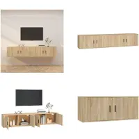 vidaXL Tv-wandmeubels 2 st 100x34-5x40 cm sonoma eikenkleurig - Tv-kast - Tv-kasten - Tv-wandmeubel - Televisiekast