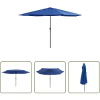 The Living Store Tuinparasol - Parasol - Grote - 400 x 267 cm - Azuurblauw - Polyester