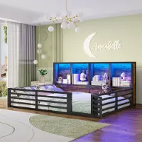 STILVORA kinderbed 140x200 met omheining, tienerbed met opbergruimte en bedhek, platformbed met lattenbodem, inclusief matras, zwart