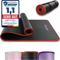 DH FitLife Trainingsmat, fitnessmat, sportmat, 183*61*1 cm, gymnastiekmat, extra scheurbestendig, yogamat, antislip en dik, workoutmat (zwart)