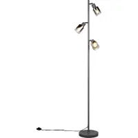 Reality Vloerlamp Cadiz, zwart, Woon-/ Eetkamer, metaal, Modern, vloerlamp