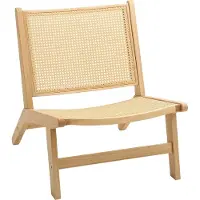 HOMCOM -Sessel-Gummiholz, Kunststoff-70L x 64B x 74H cm-Naturholz