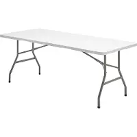 Saturnia Opklapbare rechthoekige tafel van HDPE, afmetingen 244x76x74 cm. Kleur: wit