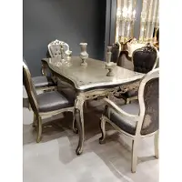 AEA Designer Esszimmer Möbel Esstisch aus Holz Tisch Gold Platz für 6 Personen