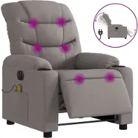 Syfax Massagestoel elektrisch verstelbaar stof taupe