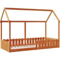 Prolenta Maison Exclusive - Kinderbed, huisbedmodel, wassgroen, 90x200 cm, grenenhout