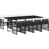 vidaXL 9-delige Tuinset poly rattan zwart