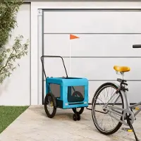 Prolenta Maison Exclusive - Fietsaanhanger voor honden, blauw en zwart. Gemaakt van Oxford-stof en metaal