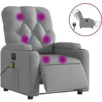 Syfax Massagestoel elektrisch verstelbaar stof lichtgrijs