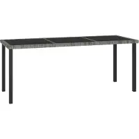 Syfax Tuintafel 180x70x73 cm poly rattan grijs