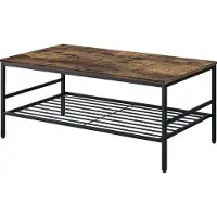 Vicco Fyrk Salontafel – 106 x 60 cm met plank Goldkraft eik/zwart