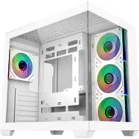 Cooler Master Elite 681 Midi-tower PC-behuizing Wit 4 voorgeïnstalleerde LED-ventilators, Zijvenster