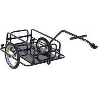 Fortuna Lai fietsaanhanger, transportaanhanger met een laadvermogen van 40 kg, voorzien van een opklapbare bevestiging, zwart, 155x71,5x77 cm