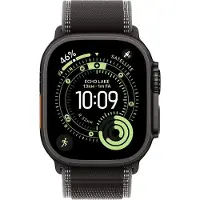 Apple Watch Ultra 3 GPS+Cellular 49mm Zwart Titanium Behuizing MF1H4 M/L Zwart/Houtskool Trail Loop