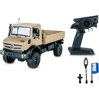 Jamara RC voertuig Auto - 408310 RC Vrachtwagen - Mercedes-Benz Unimog U5023 - 2,4GHz - Bruin RC Model Kant en Klaar - 1:14 Bestuurbare Auto