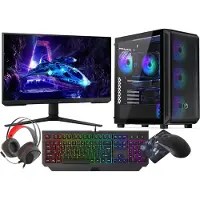 VIST Gaming PC: AMD Ryzen 5950X, RTX 5060, 64GB RAM, 1TB SSD, WiFi, Windows 11, 24" LCD-monitor