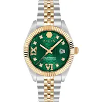 Philipp Plein Analoog horloge 'Date Superlative' goud / donkergroen / zilver