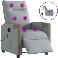 Syfax Massagestoel elektrisch verstelbaar stof lichtgrijs