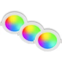 Briloner Fungo – Inbouwspots Set van 3 – 230V – dimbaar met afstandsbediening – RGB & CCT – geheugenfunctie – wit – Ø12 x 2,8 cm