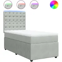 Syfax Boxspring met matras fluweel lichtgrijs 90x200 cm