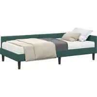 Syfax Hoekbedframe met Matras 2 st Donkergroen 100 x 200 cm Fluweel