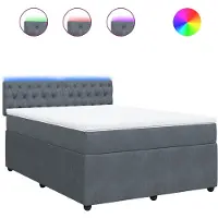 Syfax Boxspring met matras fluweel donkergrijs 160x200 cm
