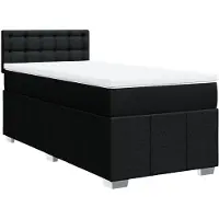vidaXL Boxspring met matras stof zwart 100x200 cm