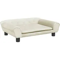 Syfax Hondenmand 70x48x22 cm fluweel crèmekleurig