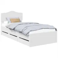 Syfax Bedframe met lade met hoofdeinde Wit 75 x 190 cm Ingenieurshout