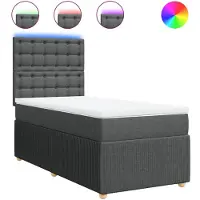 Syfax Boxspring met matras stof donkergrijs 80x200 cm