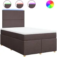 vidaXL - Boxspring - met - matras - stof - donkerbruin - 120x190 - cm
