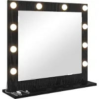 vidaXL Make-up Spiegel Zwart Eiken 60 x 55 x 18 cm Rechthoekig